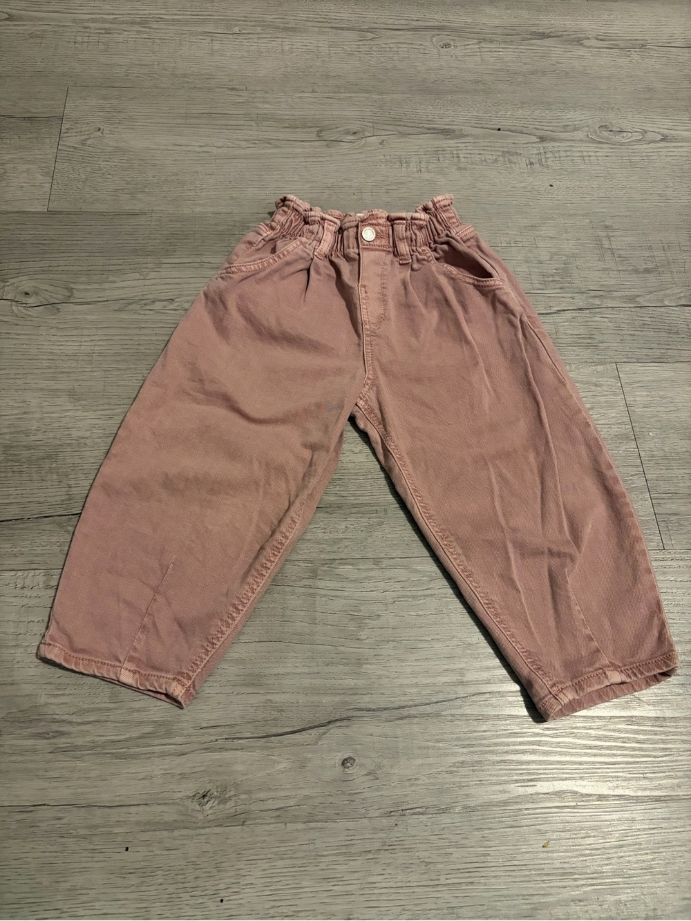 Zara Dusty Pink Elastic Waist Kids Pants